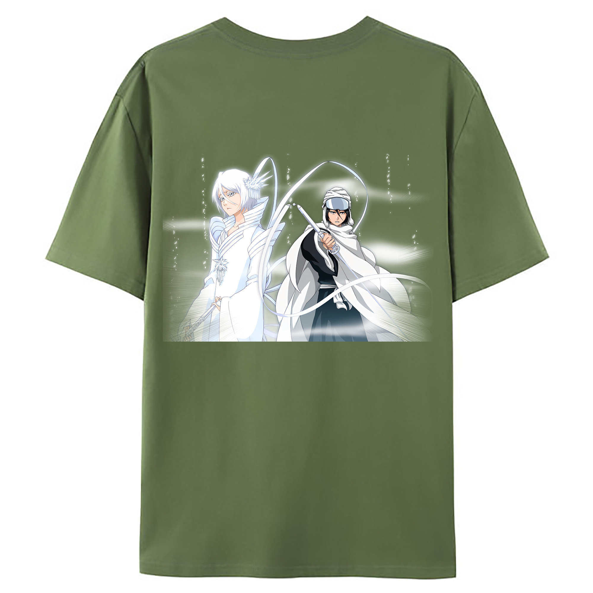 （画像用） ブリーチ 朽木ルキア BLEACH Kuchiki Rukia 綿100％ メンズ半袖Tシャツ（バックプリント） 通気性
